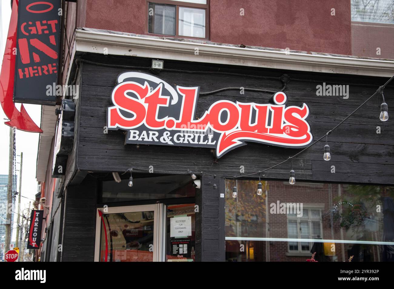 St. Louis Bar & Grill cartello su Baldwin Street nel centro di Toronto, Ontario, Canada Foto Stock