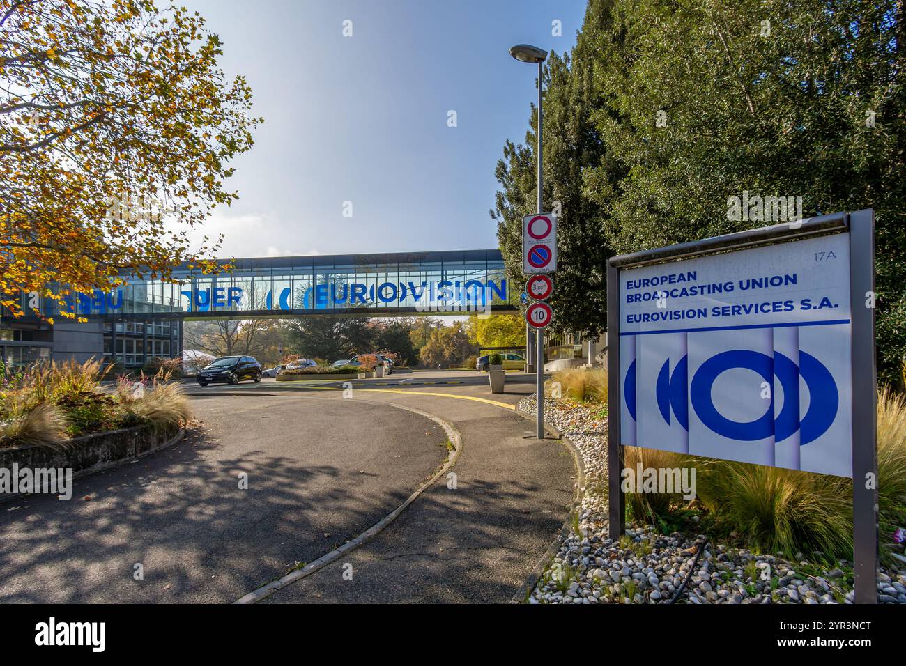 Sede dell'Unione europea di radiodiffusione (UER), un'organizzazione e un'associazione internazionale di emittenti televisive e radiofoniche nazionali Foto Stock