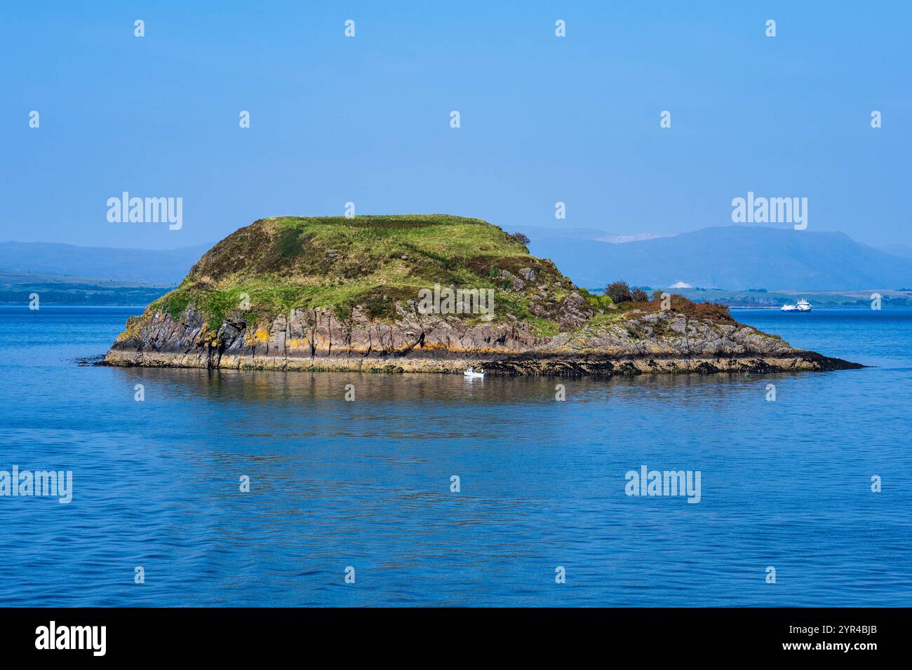 Maiden Island, una piccola isola disabitata nel Firth of Lorn alla foce della baia di Oban ad Argyll e Bute sulla costa occidentale della Scozia, Regno Unito Foto Stock