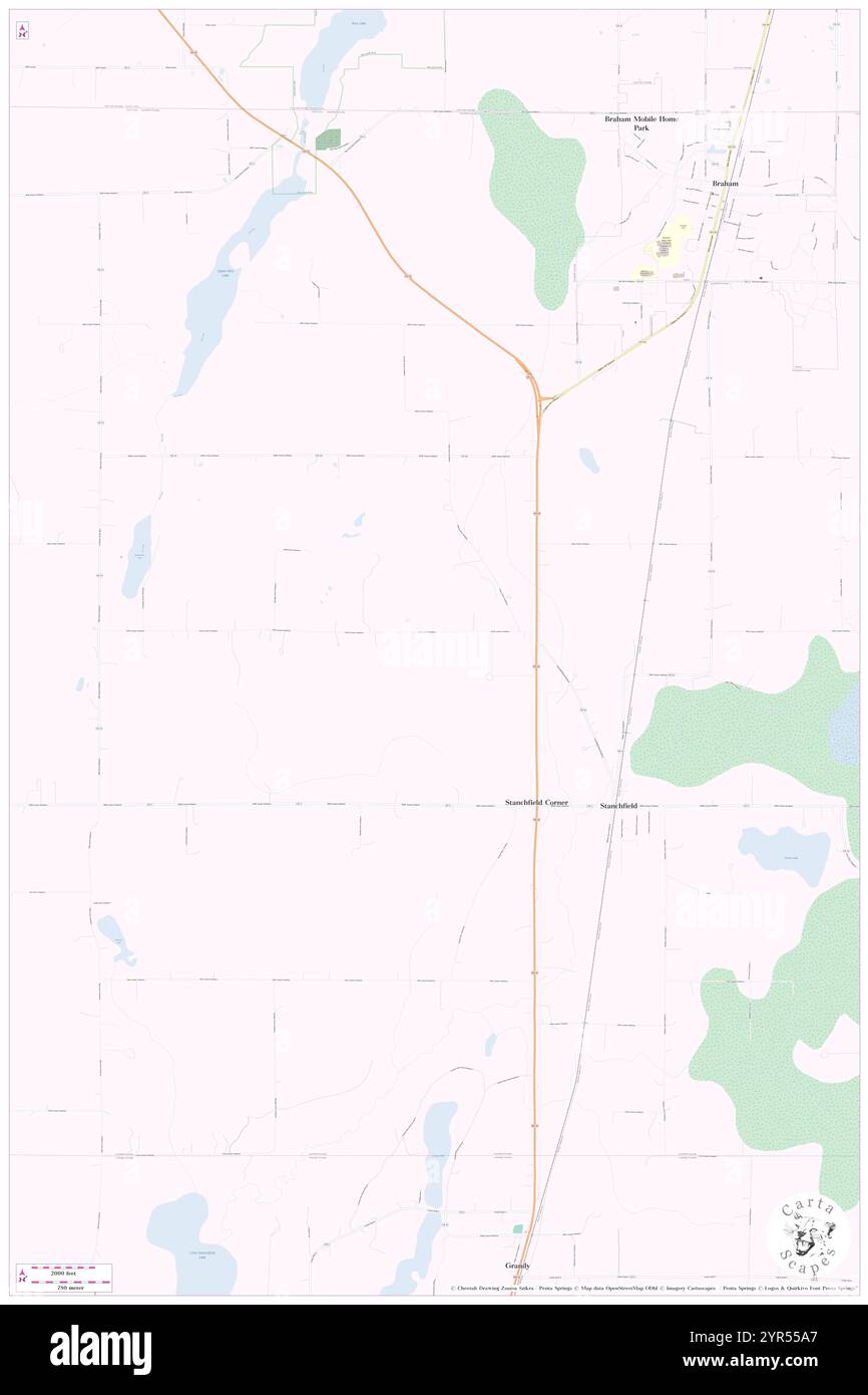 Township of Stanchfield, Isanti County, Stati Uniti, Minnesota, N 45 41' 9'', S 93 12' 18''', MAP, Cartascapes Map pubblicata nel 2024. Esplora Cartascapes, una mappa che rivela i diversi paesaggi, culture ed ecosistemi della Terra. Viaggia attraverso il tempo e lo spazio, scoprendo l'interconnessione del passato, del presente e del futuro del nostro pianeta. Foto Stock