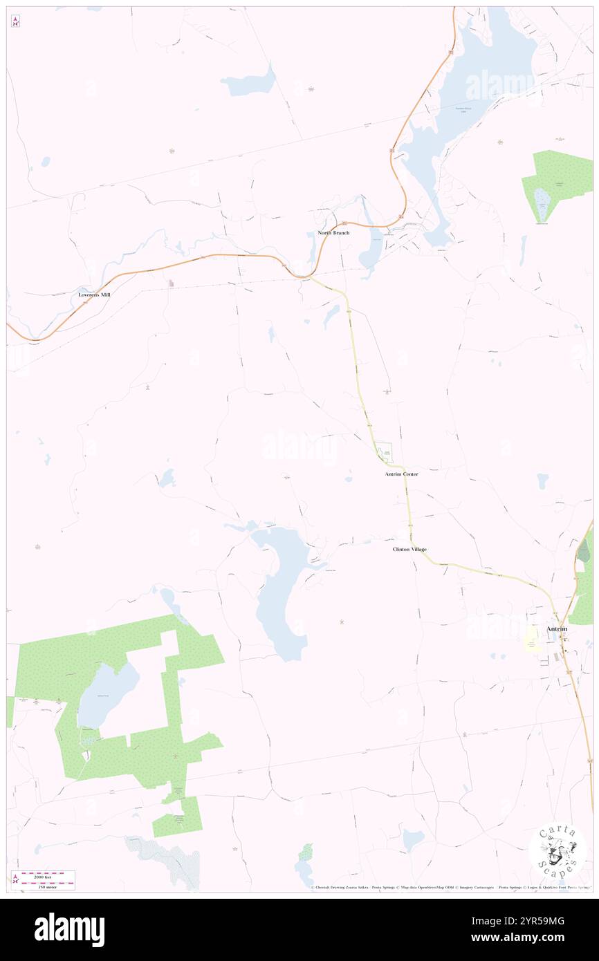 Città di Antrim, Contea di Hillsborough, Stati Uniti, New Hampshire, N 43 3' 12''', S 71 58' 59'', MAP, Cartascapes Map pubblicata nel 2024. Esplora Cartascapes, una mappa che rivela i diversi paesaggi, culture ed ecosistemi della Terra. Viaggia attraverso il tempo e lo spazio, scoprendo l'interconnessione del passato, del presente e del futuro del nostro pianeta. Foto Stock