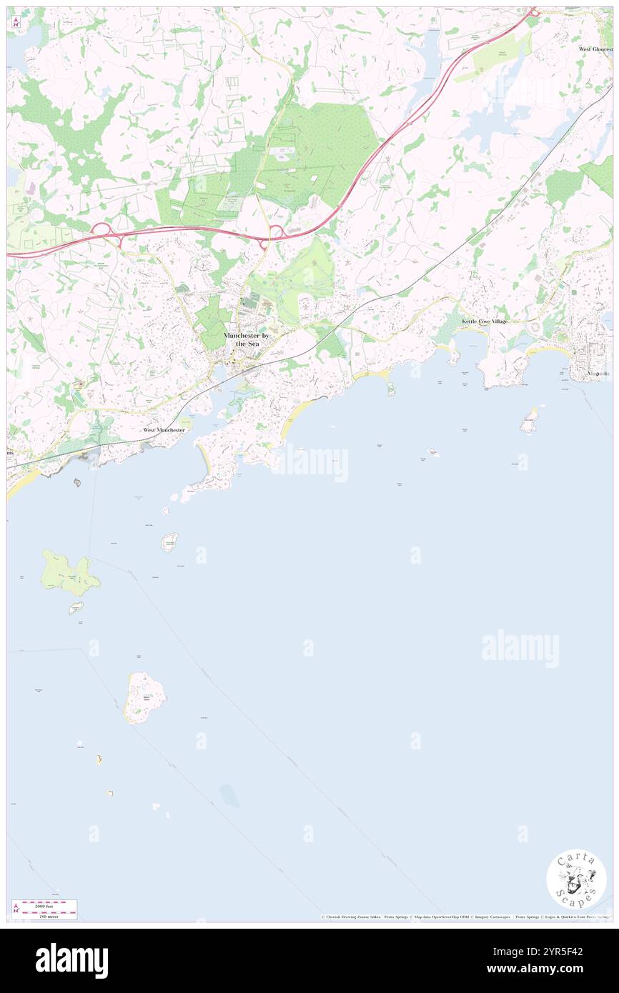 Città di Manchester-by-the-Sea, contea di Essex, Stati Uniti, Massachusetts, N 42 33' 45'', S 70 45' 30'', MAP, Cartascapes Map pubblicata nel 2024. Esplora Cartascapes, una mappa che rivela i diversi paesaggi, culture ed ecosistemi della Terra. Viaggia attraverso il tempo e lo spazio, scoprendo l'interconnessione del passato, del presente e del futuro del nostro pianeta. Foto Stock