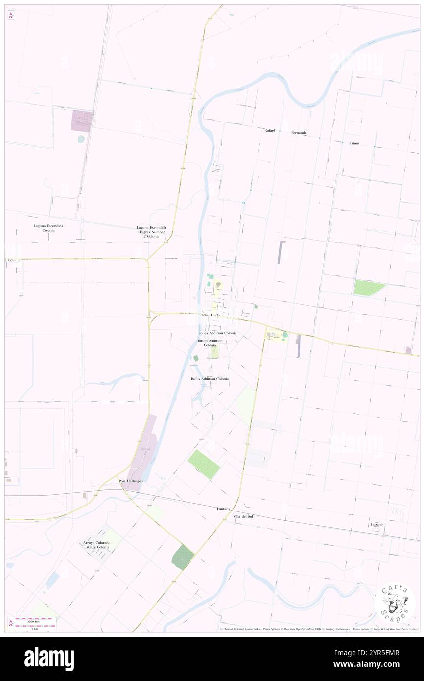 Città di Rio Hondo, Cameron County, Stati Uniti, Texas, N 26 14' 4''', S 97 34' 53''', MAP, Cartascapes Map pubblicata nel 2024. Esplora Cartascapes, una mappa che rivela i diversi paesaggi, culture ed ecosistemi della Terra. Viaggia attraverso il tempo e lo spazio, scoprendo l'interconnessione del passato, del presente e del futuro del nostro pianeta. Foto Stock