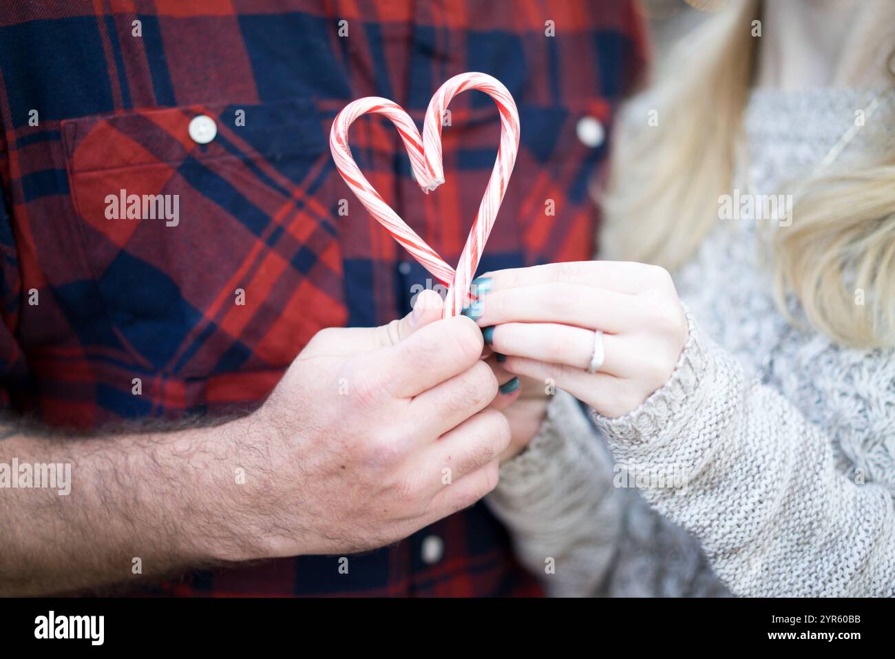 Romantico Christmas Candy cane Heart Foto Stock