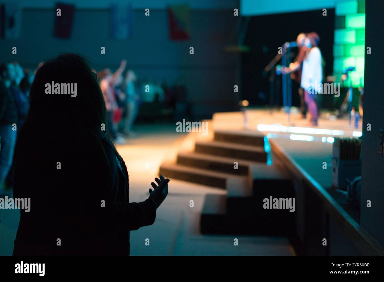 Servizio di culto con particolare attenzione ai musicisti Congreganti e di scena Foto Stock