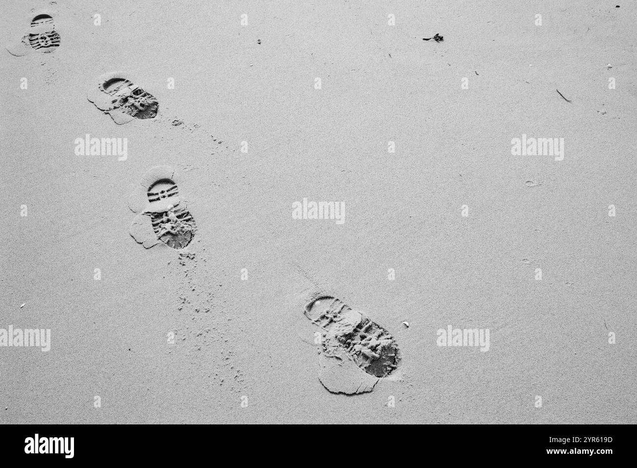 Impronte sulla spiaggia Foto Stock