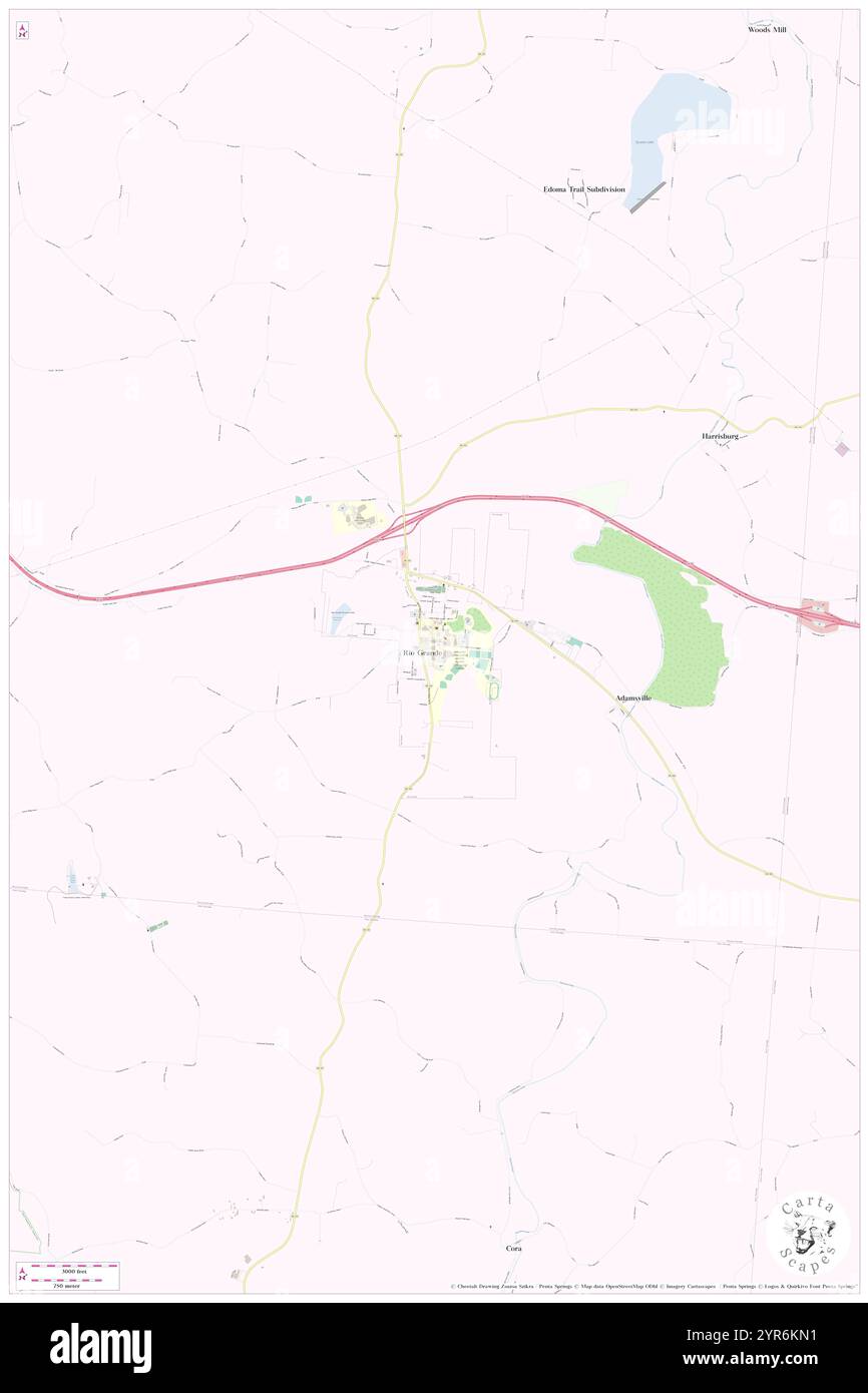 Village of Rio grande, Gallia County, Stati Uniti, Ohio, N 38 52' 46'', S 82 22' 44'', MAP, Cartascapes Map pubblicata nel 2024. Esplora Cartascapes, una mappa che rivela i diversi paesaggi, culture ed ecosistemi della Terra. Viaggia attraverso il tempo e lo spazio, scoprendo l'interconnessione del passato, del presente e del futuro del nostro pianeta. Foto Stock