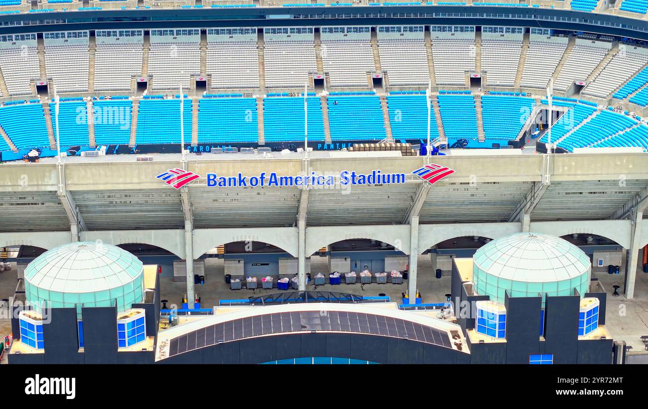 Bank of America Stadium di Charlotte, North Carolina - Vista aerea - CHARLOTTE, NORTH CAROLINA - 27 OTTOBRE 2024 Foto Stock