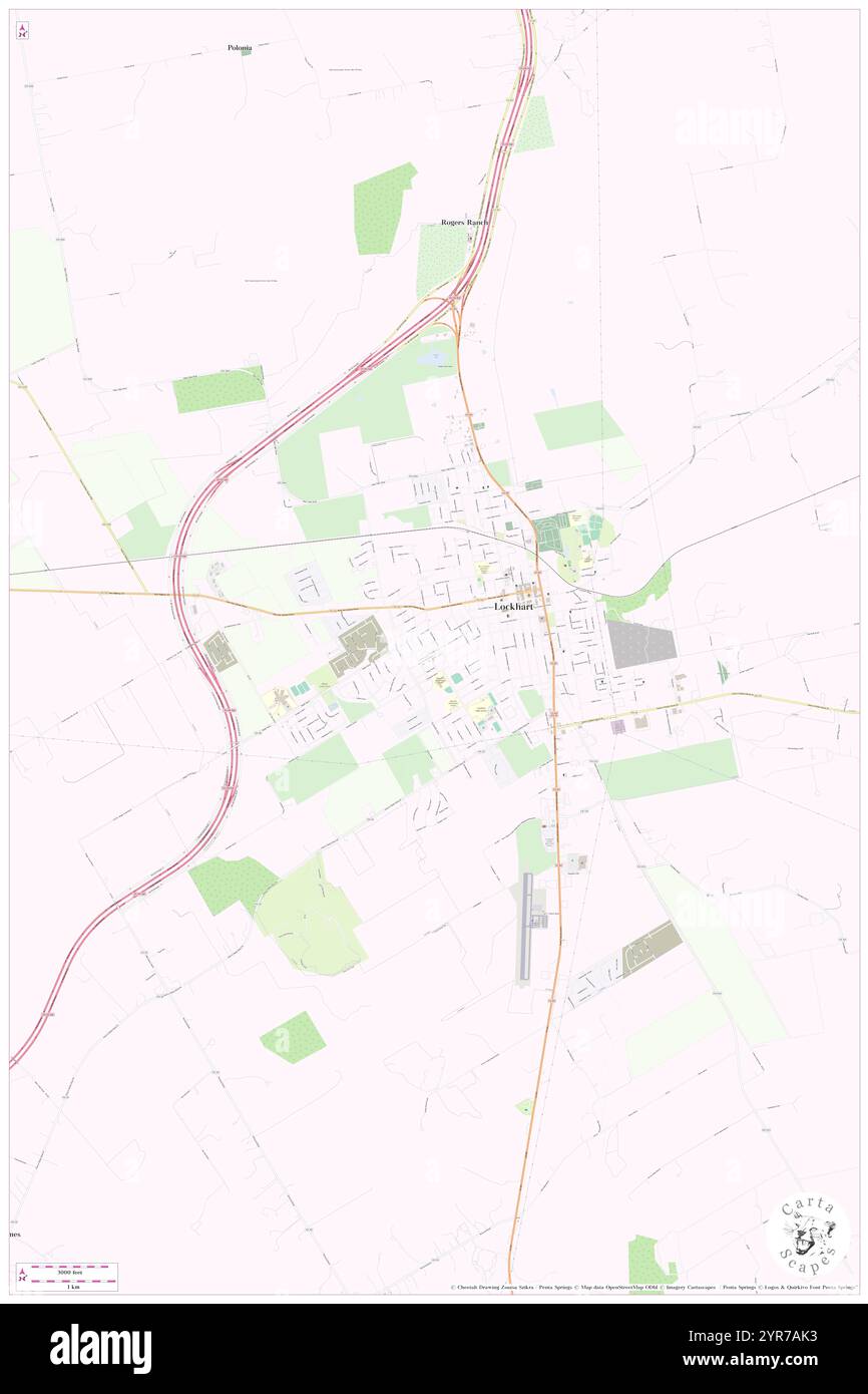 Città di Lockhart, Caldwell County, Stati Uniti, Texas, N 29 52' 42'', S 97 40' 58'', MAP, Cartascapes Map pubblicata nel 2024. Esplora Cartascapes, una mappa che rivela i diversi paesaggi, culture ed ecosistemi della Terra. Viaggia attraverso il tempo e lo spazio, scoprendo l'interconnessione del passato, del presente e del futuro del nostro pianeta. Foto Stock