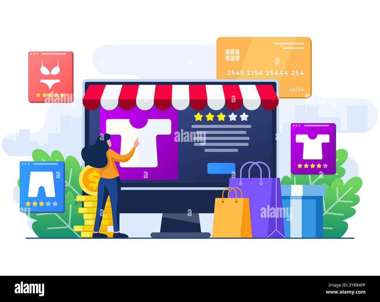 Acquista vestiti da negozio di abbigliamento online, shopping online, ordina online, sito Web di e-commerce, mercato digitale o virtuale, negozio Internet flat illustr Illustrazione Vettoriale Acquista vestiti da negozio di abbigliamento online, shopping online, ordina online, sito Web di e-commerce, mercato digitale o virtuale, negozio Internet flat illustr Illustrazione Vettoriale