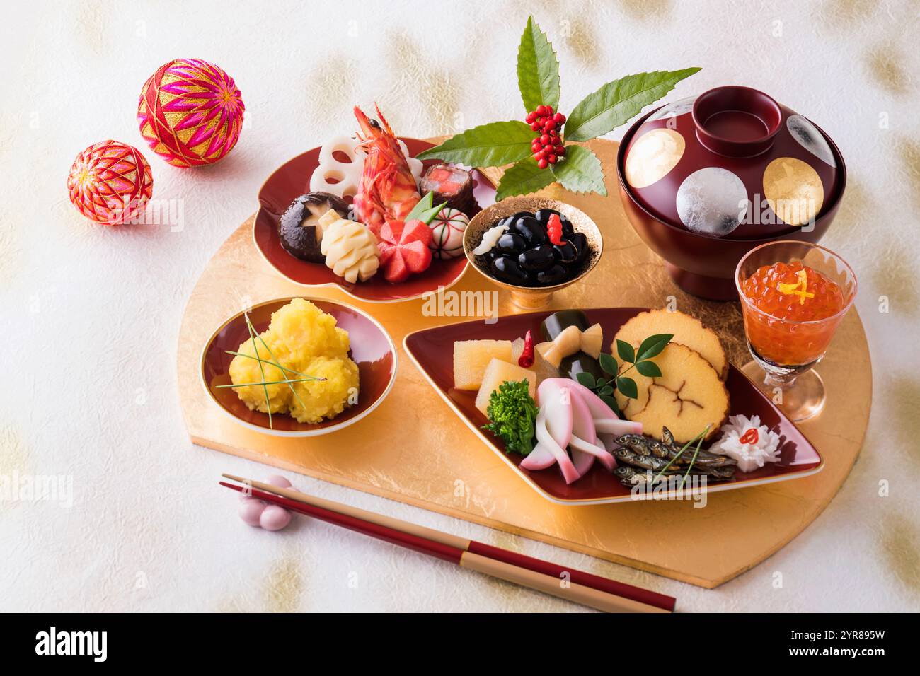 piatti di capodanno Foto Stock