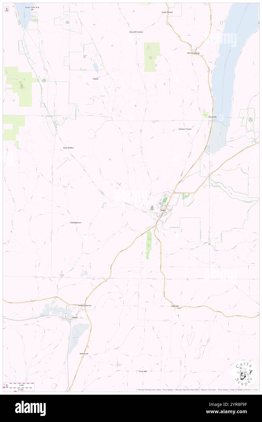 Comune di Naples, Ontario County, Stati Uniti, Stati Uniti, New York, N 42 37' 20'', S 77 25' 42''', MAP, Cartascapes Map pubblicata nel 2024. Esplora Cartascapes, una mappa che rivela i diversi paesaggi, culture ed ecosistemi della Terra. Viaggia attraverso il tempo e lo spazio, scoprendo l'interconnessione del passato, del presente e del futuro del nostro pianeta. Foto Stock