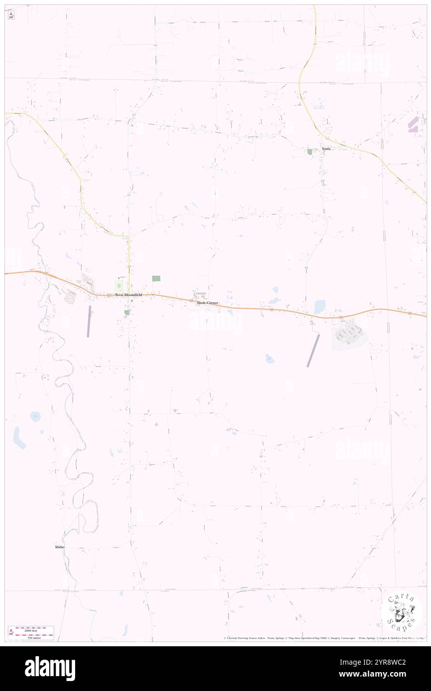 Città di West Bloomfield, Ontario County, Stati Uniti, New York, N 42 54' 3'', S 77 31' 5'', MAP, Cartascapes Map pubblicata nel 2024. Esplora Cartascapes, una mappa che rivela i diversi paesaggi, culture ed ecosistemi della Terra. Viaggia attraverso il tempo e lo spazio, scoprendo l'interconnessione del passato, del presente e del futuro del nostro pianeta. Foto Stock