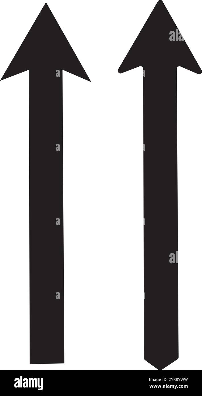 Design del simbolo della direzione di crescita con doppia freccia verso l'alto Illustrazione Vettoriale