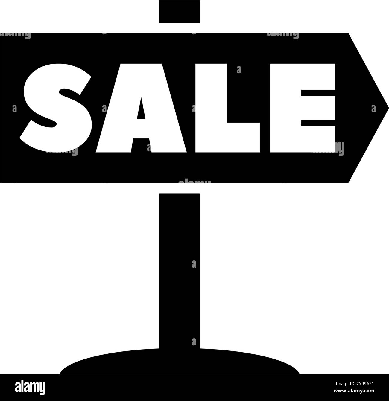 Moderna icona vettoriale direzionale di vendita. Illustrazione Vettoriale