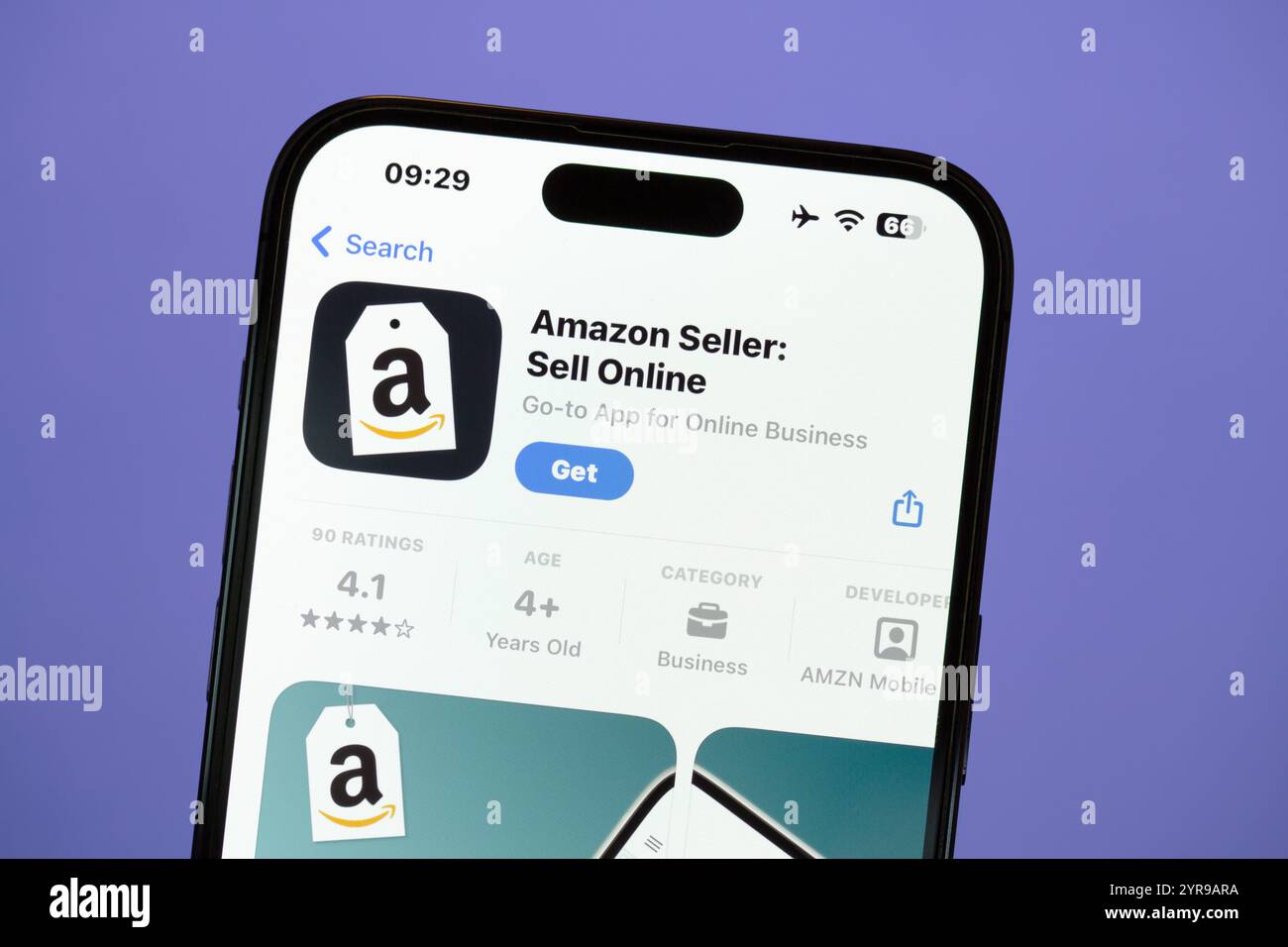 Ostersund, Svezia - 10 settembre 2024. App Amazon Seller su uno smartphone. Foto Stock