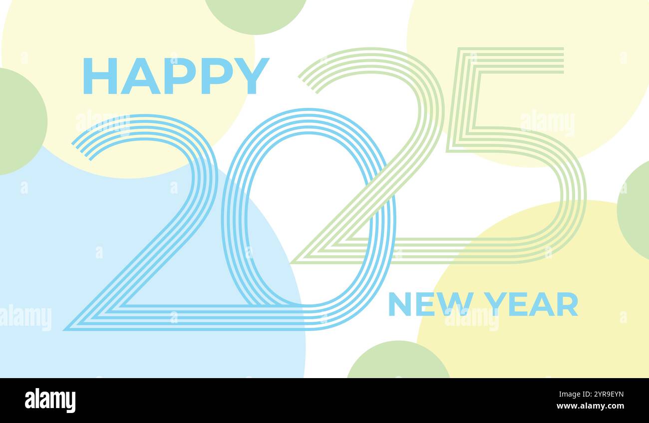 Design della carta buon anno. 2025 numeri Illustrazione Vettoriale