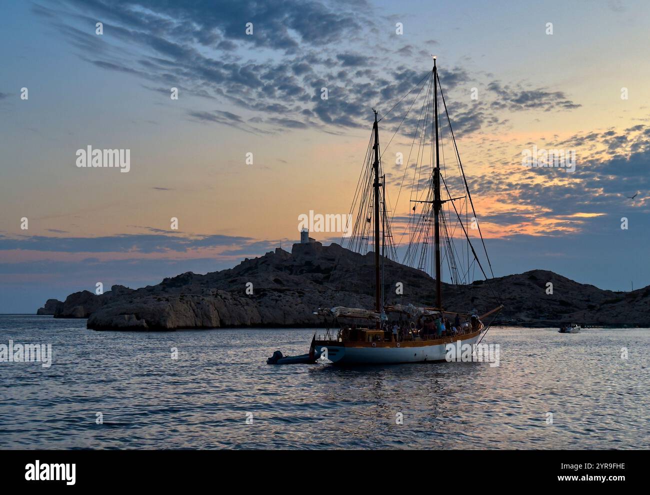 Porto vecchio con Museo delle civiltà d'Europa, Fort Saint-Jean, Palais du Pharao, Notre-Dame de la grande, Palais Longchamp il 14 agosto 2024 a Marsiglia, Francia. Fotografo: Immagini ddp/immagini a stella Foto Stock