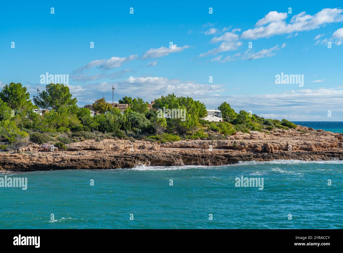 Costa da Les Tres Cales - le tre insenature - in Catalunya in Spagna Foto Stock