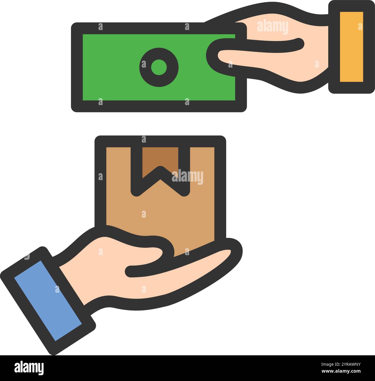 Immagine vettoriale dell'icona Cash on Delivery. Adatto per applicazioni mobili applicazioni Web e supporti di stampa. Illustrazione Vettoriale