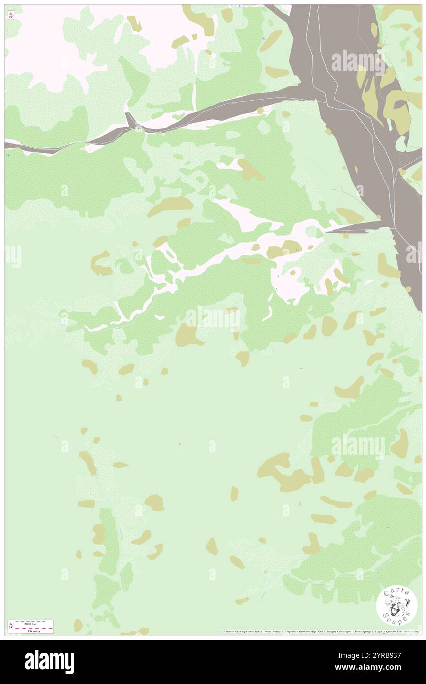 Takahe Stream, NZ, nuova Zelanda, Canterbury, s 43 9' 29'', N 171 18' 36'', MAP, Cartascapes Map pubblicata nel 2024. Esplora Cartascapes, una mappa che rivela i diversi paesaggi, culture ed ecosistemi della Terra. Viaggia attraverso il tempo e lo spazio, scoprendo l'interconnessione del passato, del presente e del futuro del nostro pianeta. Foto Stock