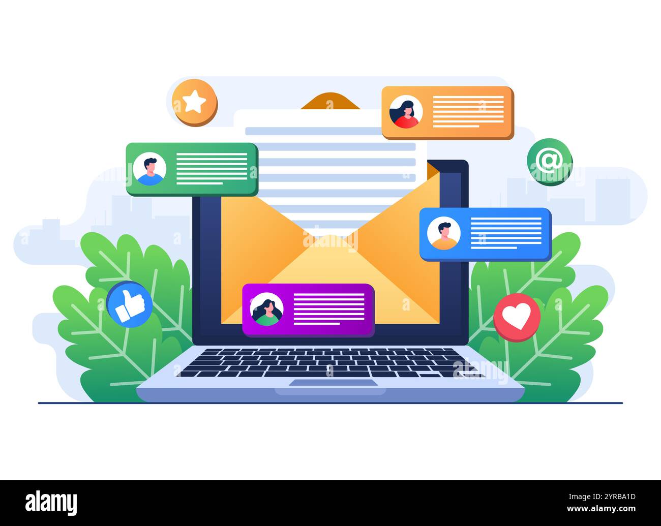 E-mail marketing illustrazione piatta concetto vettoriale, strategia aziendale online, pubblicità, e-mail newsletter, messaggistica, concetto di materiale di marketing per l Illustrazione Vettoriale E-mail marketing illustrazione piatta concetto vettoriale, strategia aziendale online, pubblicità, e-mail newsletter, messaggistica, concetto di materiale di marketing per l Illustrazione Vettoriale