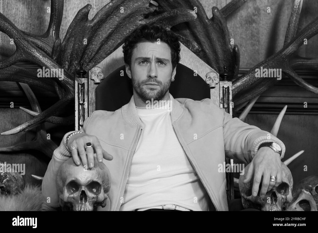 Madrid, Spagna. 3 dicembre 2024. Aaron Taylor-Johnson presenta a Madrid il film "Kraven il cacciatore", il 3 dicembre 2024, a Madrid, Spagna. Crediti: SIPA USA/Alamy Live News Foto Stock
