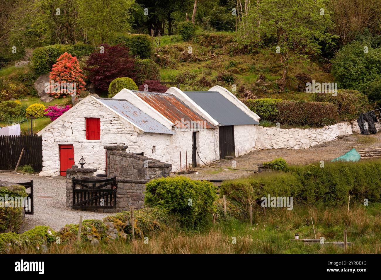 Irlanda, Contea di Mayo, Knockglana, edifici tradizionali Foto Stock