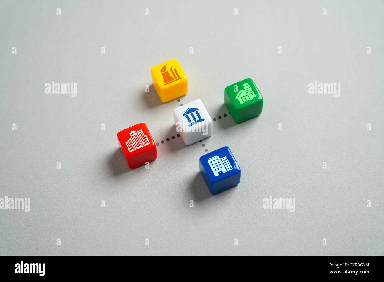 Banche e settori economici. Politica monetaria e attività economica. Regolamento e sistema finanziario. Foto Stock