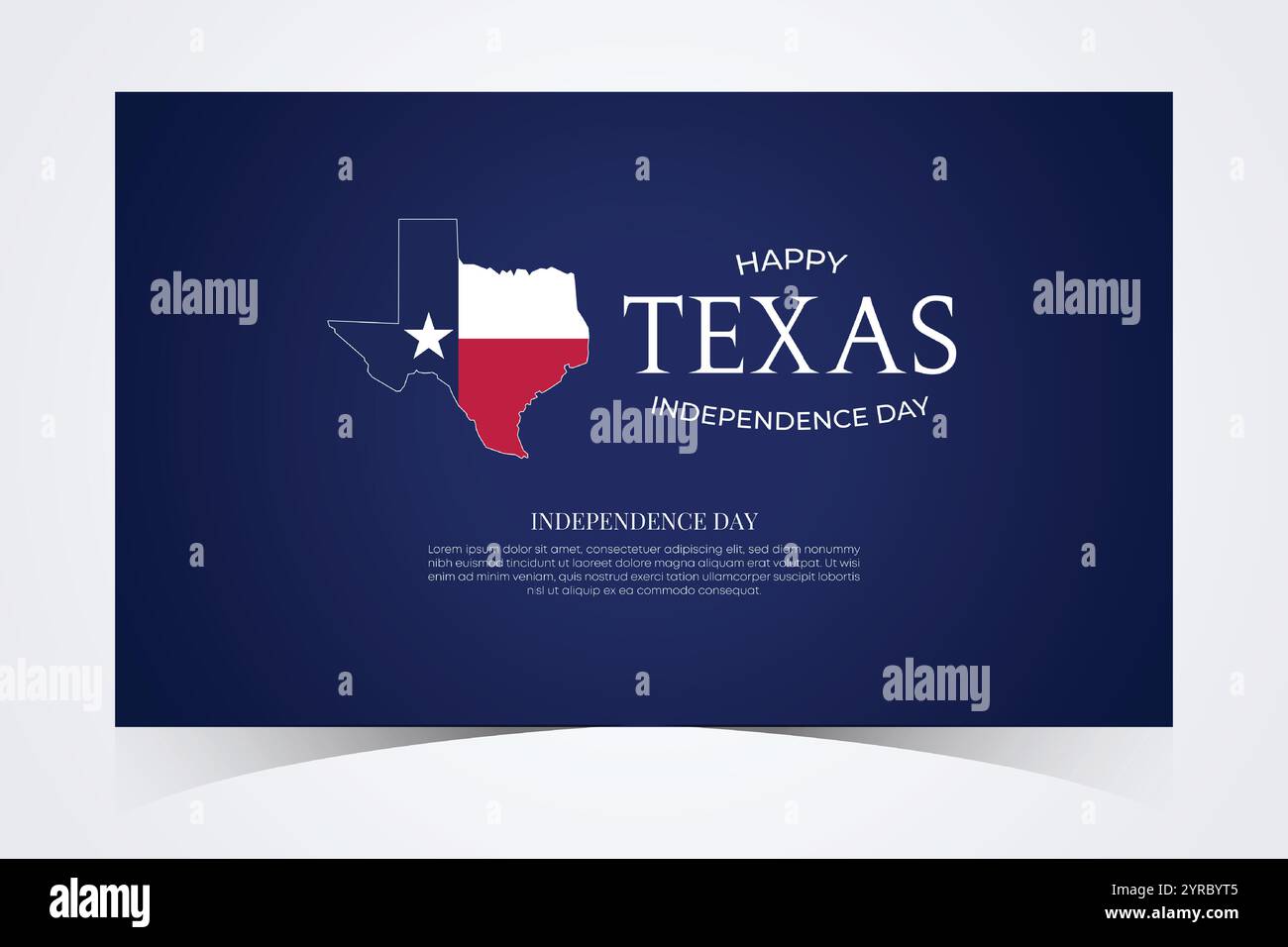 Banner del giorno dell'indipendenza del Texas. Happy Texas Independence Day 2 marzo modello di sfondo. Banner Freedom Holiday con bandiera del Texas su sfondo rosso e blu Illustrazione Vettoriale