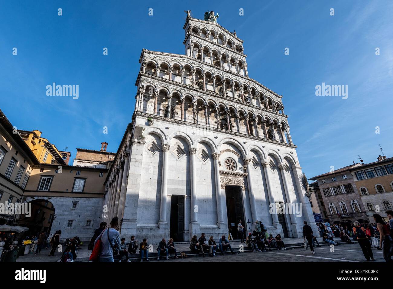 La Chiesa di San Michele in foro è una chiesa cattolica nella città di Lucca in Italia Foto Stock