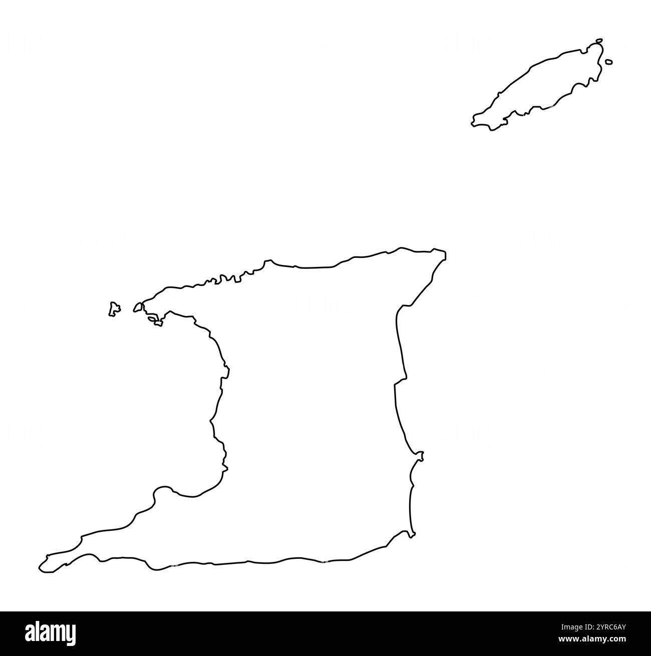 La mappa di Trinidad e Tobago è isolata su sfondo bianco Illustrazione Vettoriale