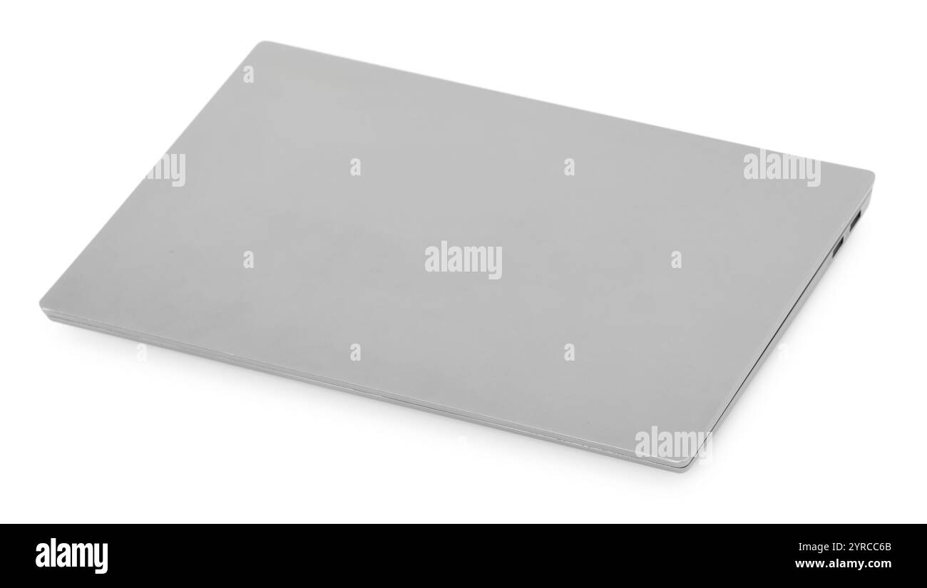 Notebook chiuso isolato su sfondo bianco Foto Stock