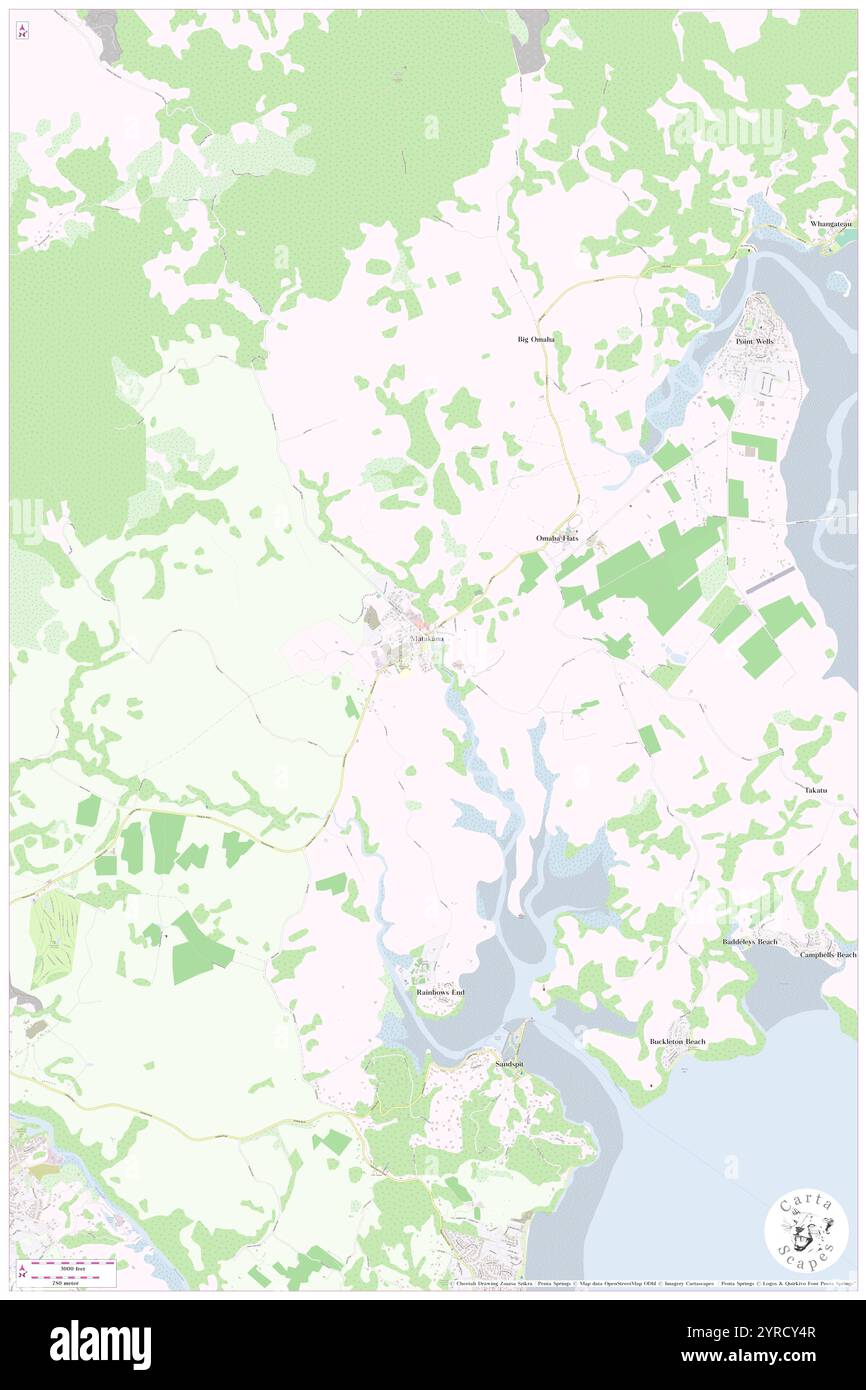 Matakana Wine Country, NZ, nuova Zelanda, Auckland, s 36 21' 12'', N 174 43' 6'', MAP, Cartascapes Map pubblicata nel 2024. Esplora Cartascapes, una mappa che rivela i diversi paesaggi, culture ed ecosistemi della Terra. Viaggia attraverso il tempo e lo spazio, scoprendo l'interconnessione del passato, del presente e del futuro del nostro pianeta. Foto Stock