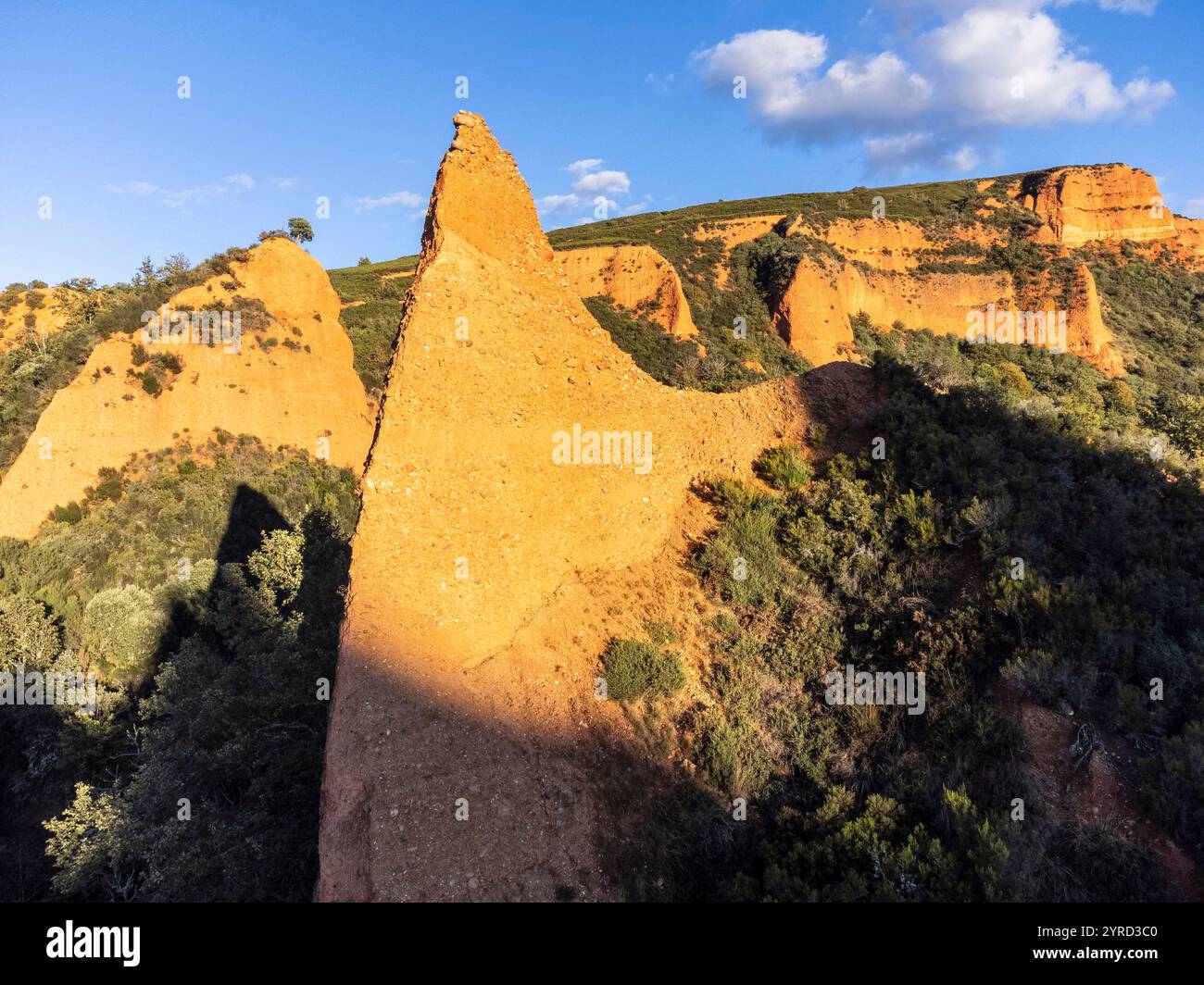 Las Médulas, Monumento-zona archeologica di Las Médulas, miniere a cielo aperto dell'antico Impero Romano, Comunità autonoma di Castiglia e León, Spagna. Foto Stock