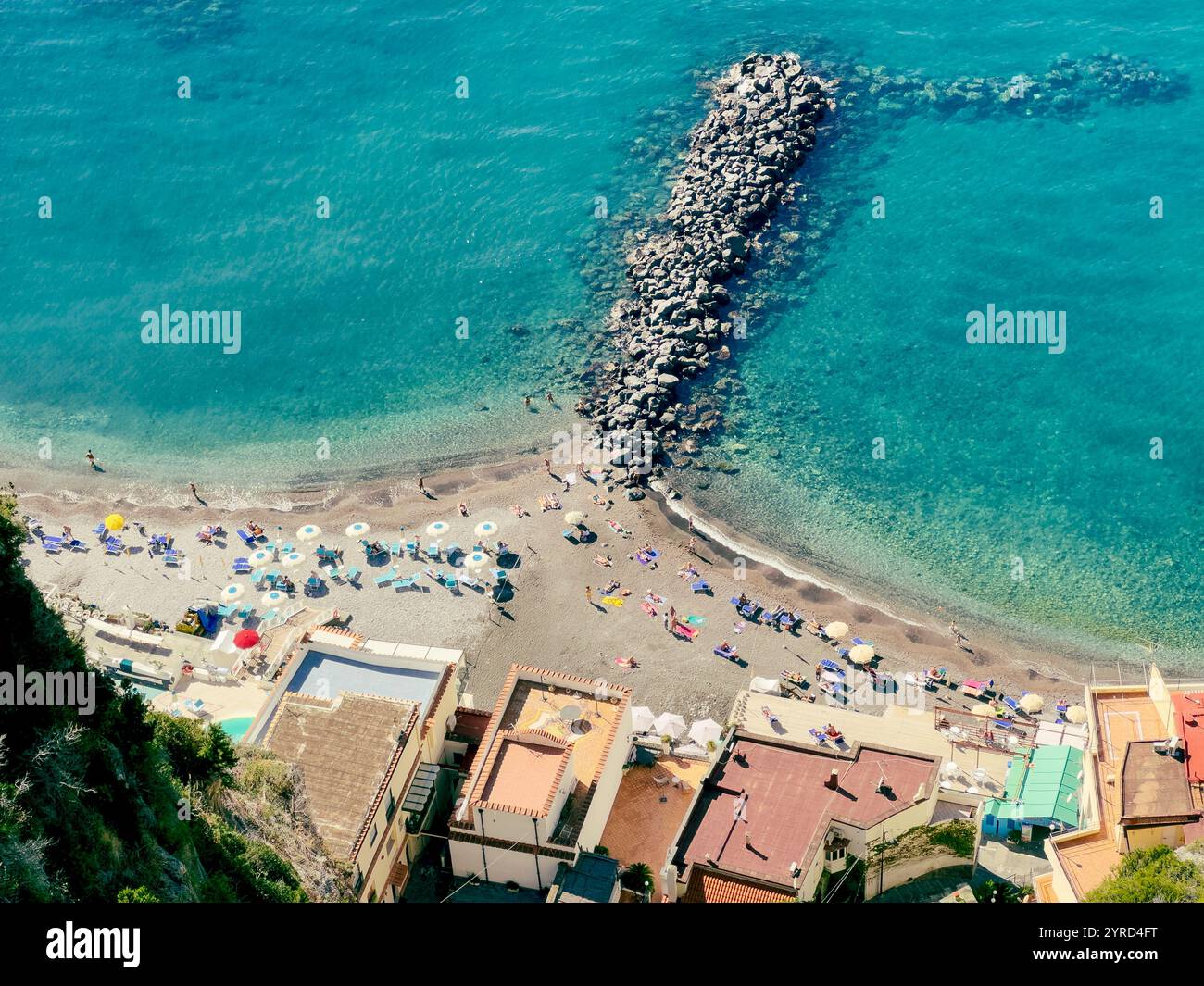 Vista sul Belvedere Sorrento Beach - Immagine stock catturata con smartphone