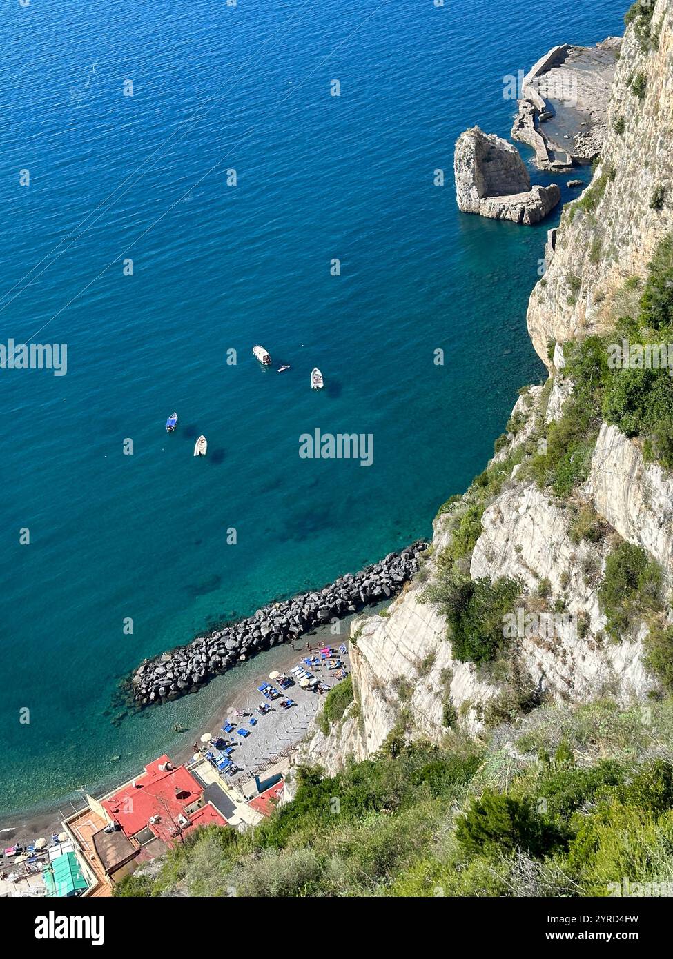 Vista sul Belvedere Sorrento Beach - Immagine stock catturata con smartphone