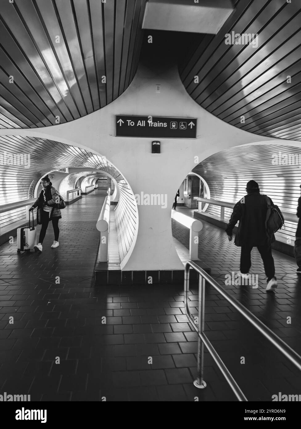 Tunnel interno alla stazione di Newhaven nel Connecticut Foto Stock