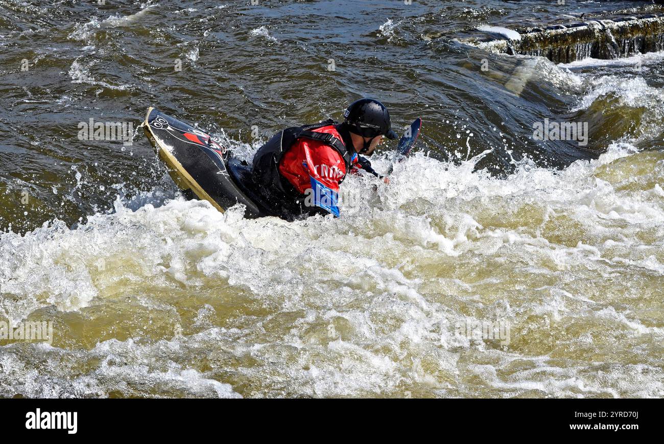 Trója, vodní kanál a Stromovka / Troia, canale d'acqua e Stromovka Foto Stock