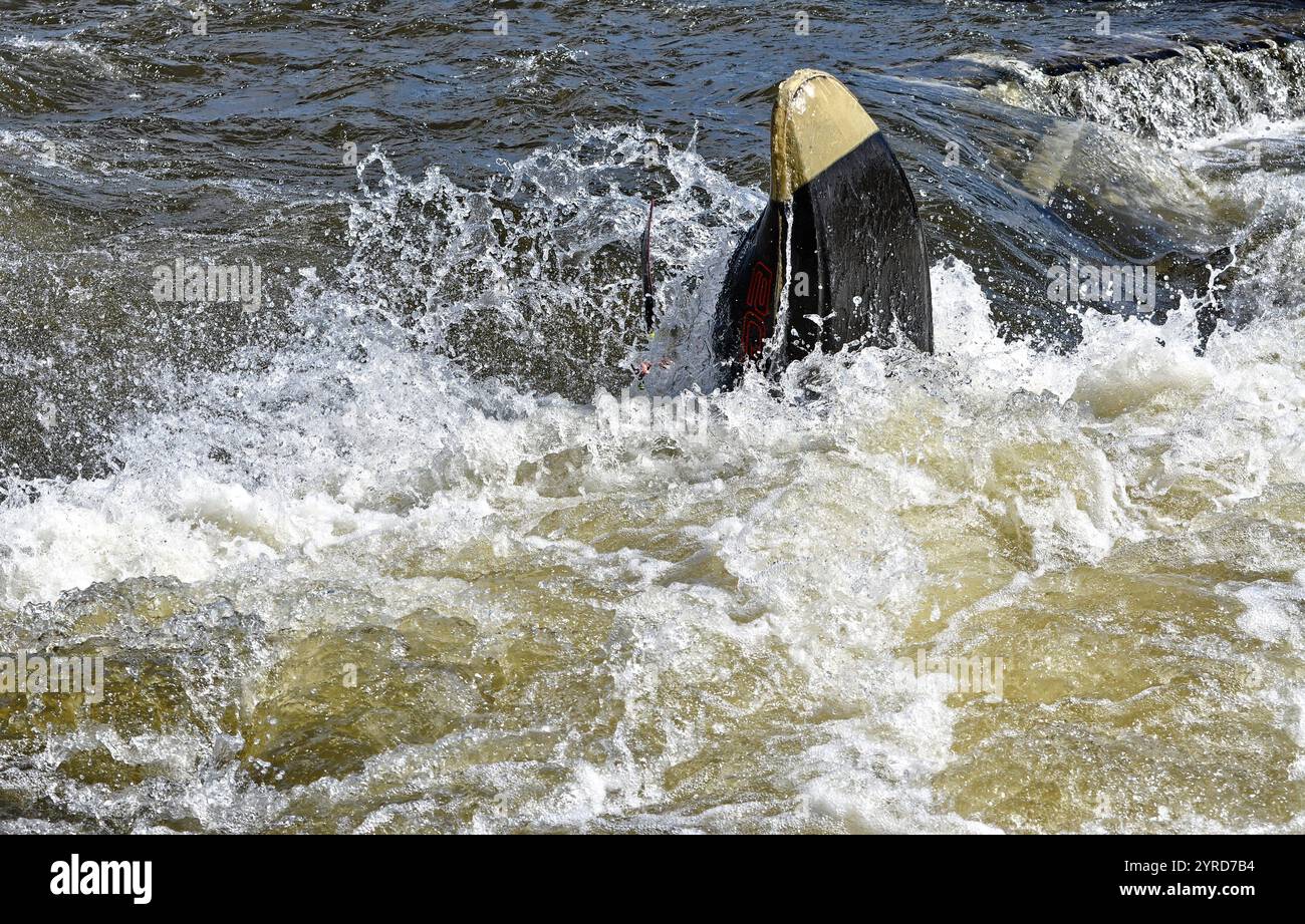 Trója, vodní kanál a Stromovka / Troia, canale d'acqua e Stromovka Foto Stock