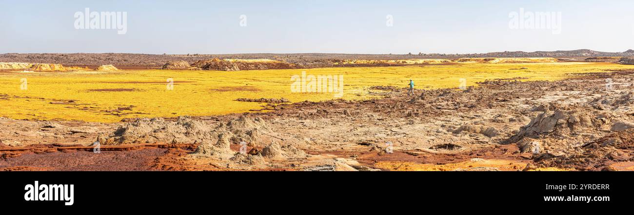 Il surreale paesaggio vulcanico di Dallol nella depressione di Danakil, Etiopia Foto Stock