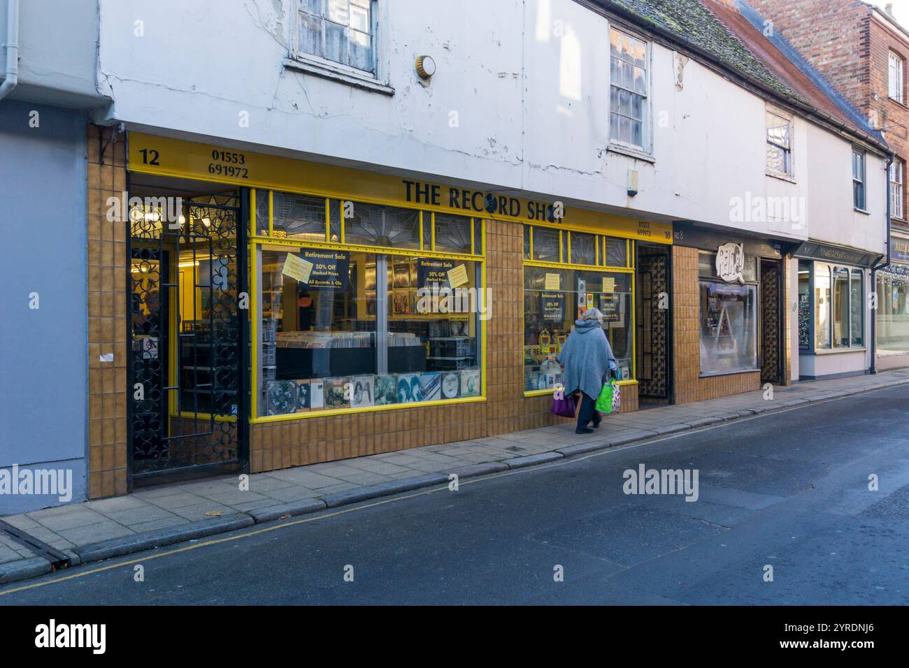 Il Record Shop in St James Street, King's Lynn, Norfolk. Foto Stock