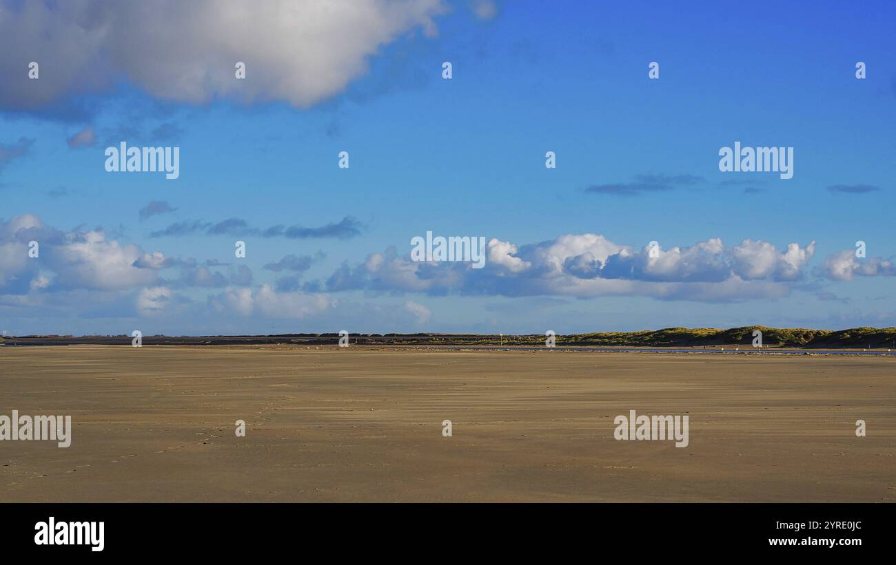 Vista sul Mare del Nord, Panorama, Brouwersdam, Provincia dell'Olanda meridionale, Paesi Bassi Foto Stock