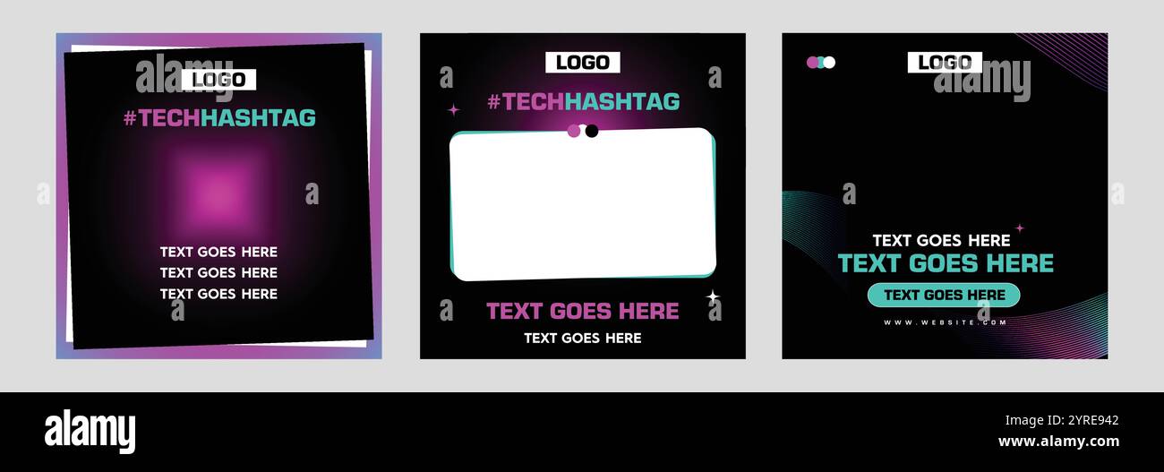 Post design moderno in stile Techy - Design Tech Banner Illustrazione Vettoriale