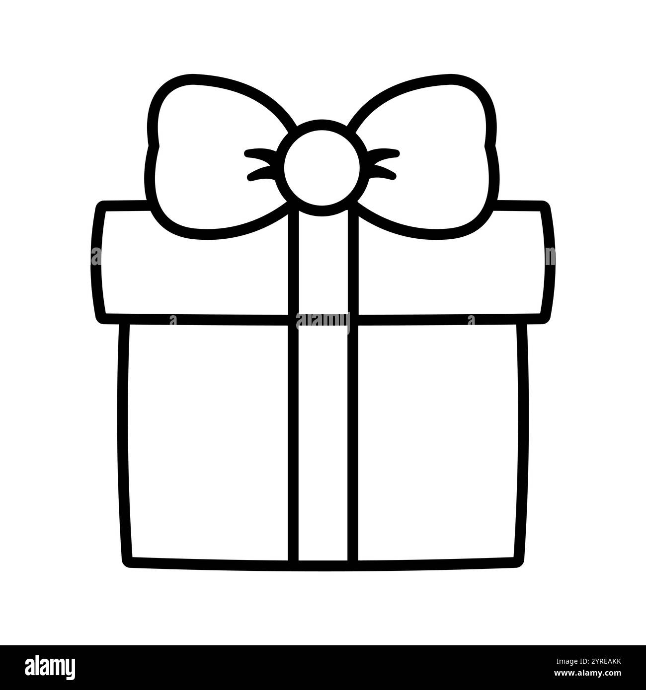 Regalo di Natale. Pagina da colorare. Illustrazione vettoriale. Illustrazione Vettoriale