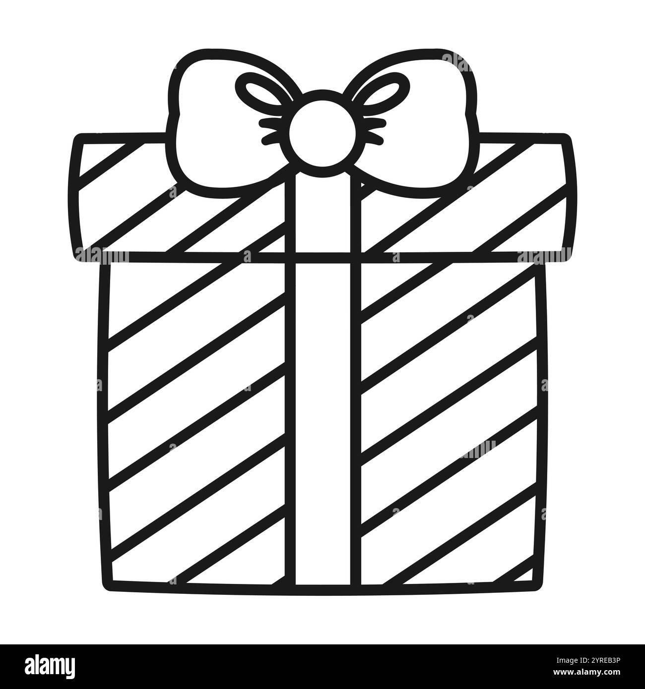 Regalo di Natale. Pagina da colorare. Illustrazione vettoriale. Illustrazione Vettoriale