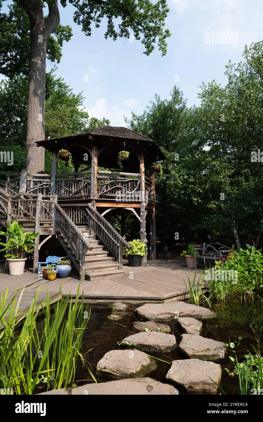 Il Cleveland Botanical Garden ospita la gigantesca serra del Rockefeller Park, che ospita orchidee, una foresta pluviale e mostre stagionali. Foto Stock