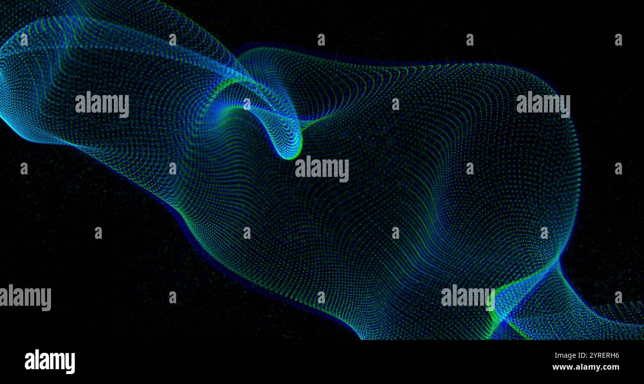 Immagine di forme blu su sfondo nero Foto Stock