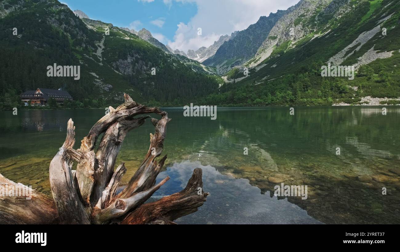 Lago Poprad nelle montagne degli alti Tatra Foto Stock