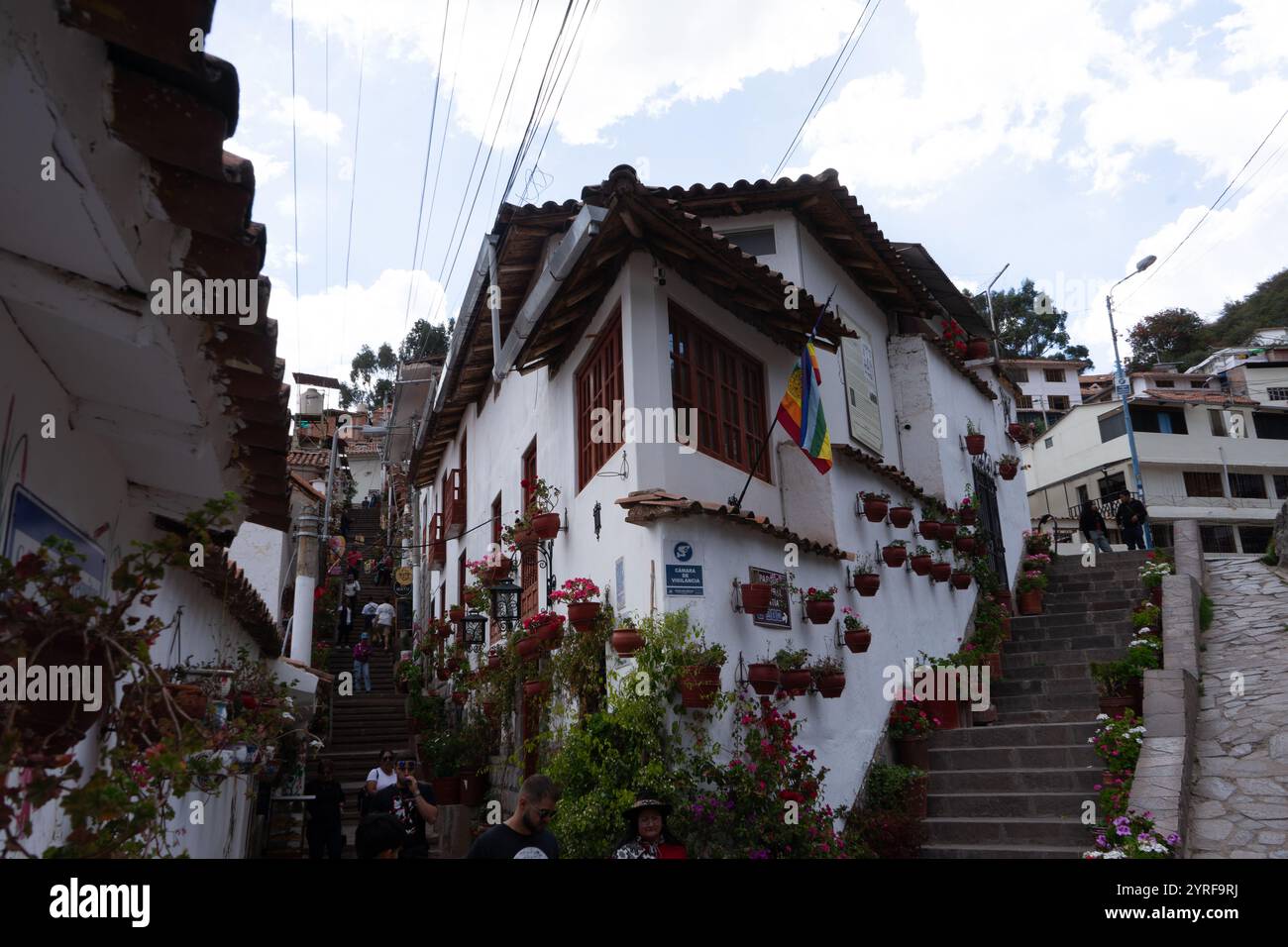 Cusco è una città storica situata in Perù che un tempo era la capitale dell'Impero Inca. Con le sue strade acciottolate e l'architettura coloniale, Cusco i. Foto Stock